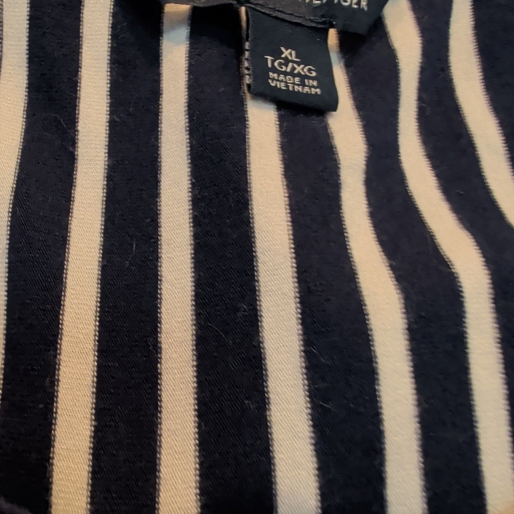 Tommy Hilfiger Women's Size XL Striped Navy & White Tunic Top Short Sleeves - Picture 5 of 5